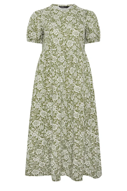 Yours Curve Green Floral Tiered Maxi Dress - 16 Image 5