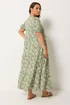 Yours Curve Green Floral Tiered Maxi Dress - 16 Image 3