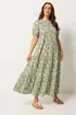 Yours Curve Green Floral Tiered Maxi Dress - 16 Image 2