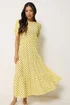 PixieGirl Petite Yellow Polka Dot Tiered Maxi Dress - 14 Image 1
