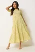 PixieGirl Petite Yellow Polka Dot Tiered Maxi Dress - 14 Image 2