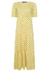 PixieGirl Petite Yellow Polka Dot Tiered Maxi Dress - 14 Image 5