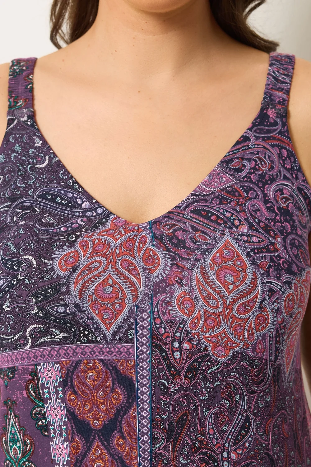 Yours Curve Purple Paisley Throw On Dress - 22-24 Image 4