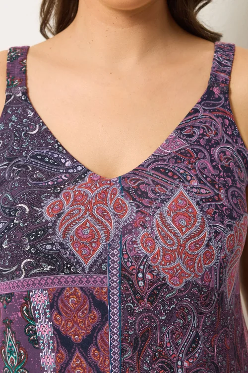 Yours Curve Purple Paisley Throw On Dress - 22-24 Image 4