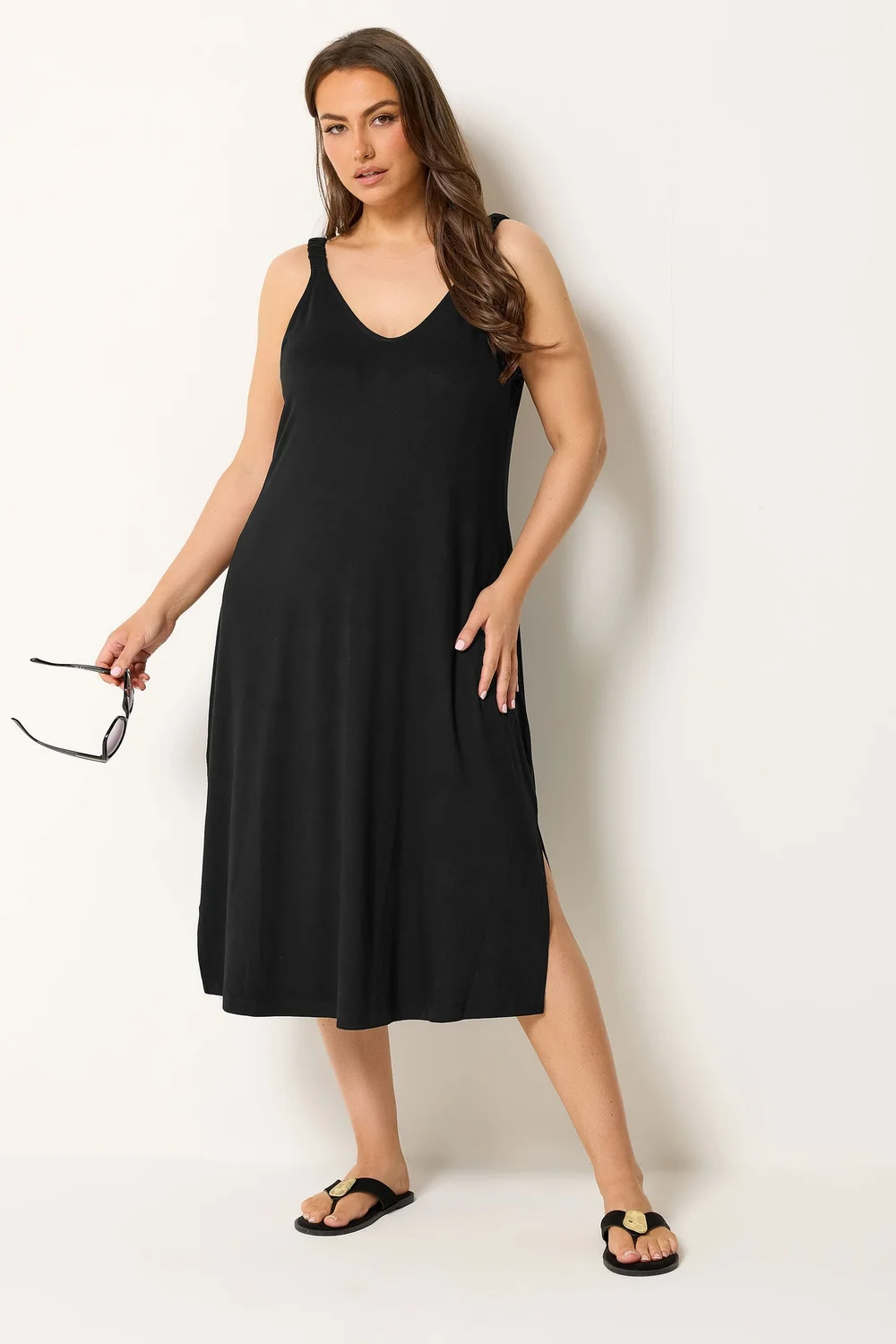Yours Curve Black Throw On Dress - 14-16 Image 2