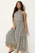 PixieGirl Petite White Zig Zag Halter Neck Maxi Dress - 12 Image 2