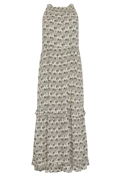 PixieGirl Petite White Zig Zag Halter Neck Maxi Dress - 12 Image 5