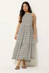 PixieGirl Petite White Zig Zag Halter Neck Maxi Dress - 12 Image 1