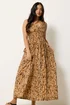 PixieGirl Petite Brown Tie Dye Wrap Maxi Dress - 10 Image 2