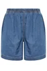 Yours Curve Mid Blue Elasticated Denim Shorts - 14 Image 5