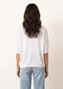 Blue Vanilla White Thin Knit Button Front Boxy Cardigan - One Size Image 4
