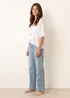 Blue Vanilla White Thin Knit Button Front Boxy Cardigan - One Size Image 2