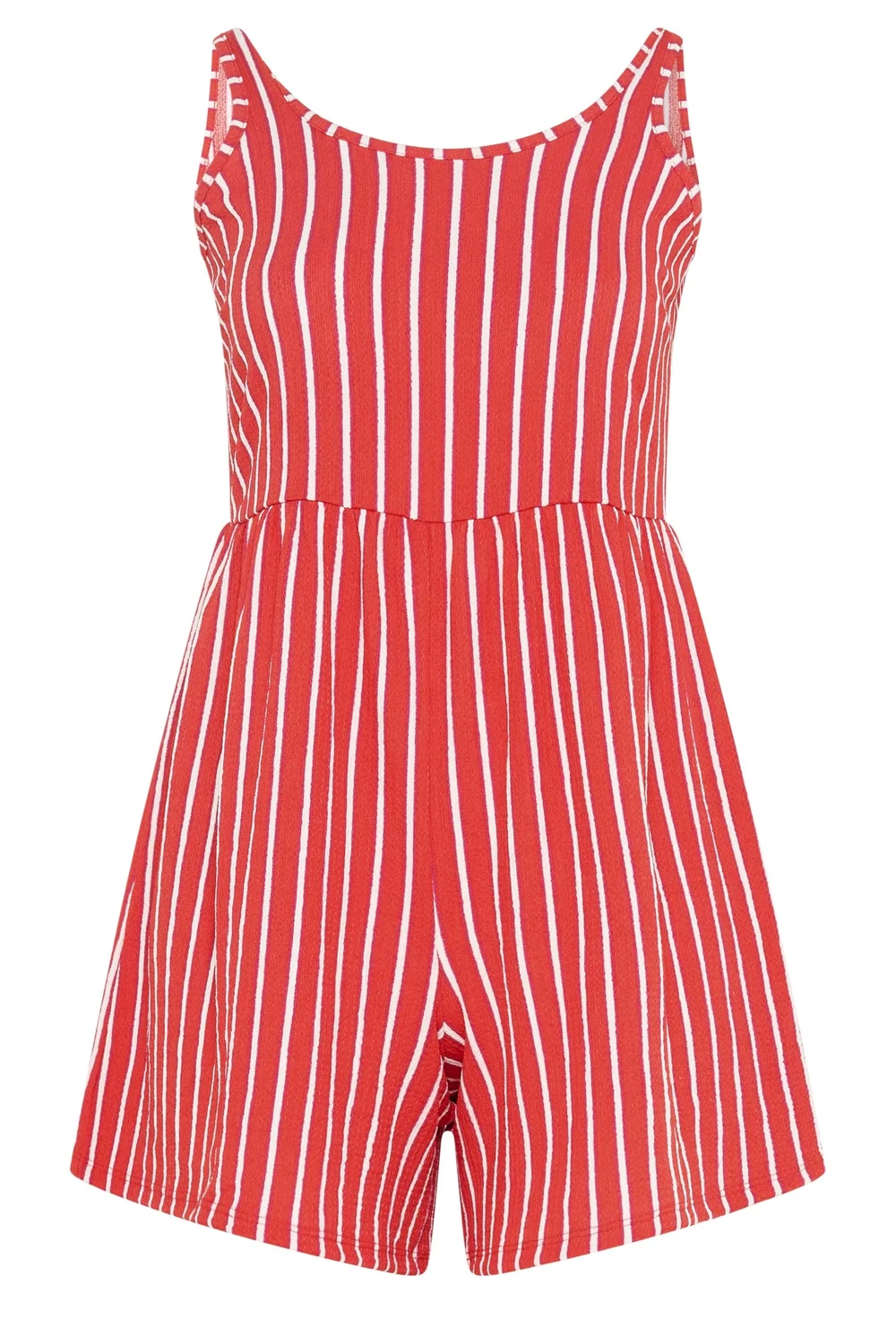Yours Curve Orange Stripe Textured Playsuit - 30-32 Image 5