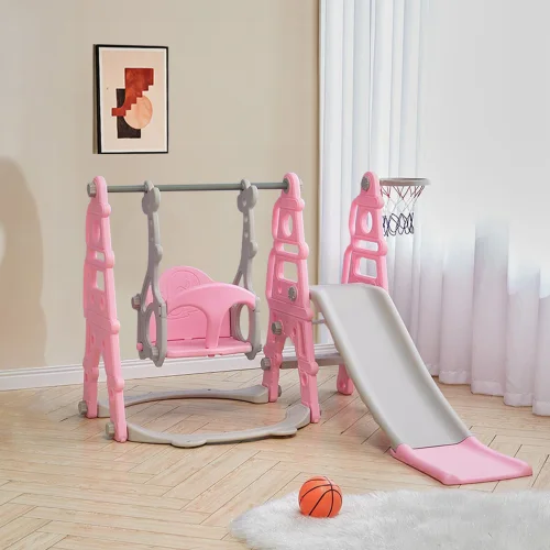 Kidkid Toddler Swing & Slide Set with Basketball Hoop - One Size Image 1