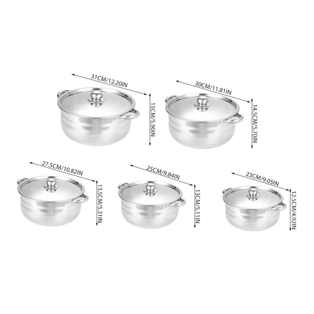 Lifeideas Stainless Steel Cookware Set with Metal Lids - One Size Image 2