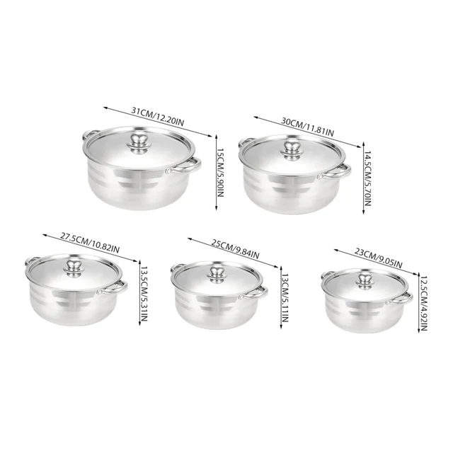 Lifeideas Stainless Steel Cookware Set with Metal Lids