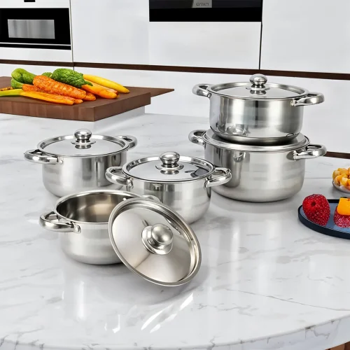 Lifeideas Stainless Steel Cookware Set with Metal Lids - One Size Image 1