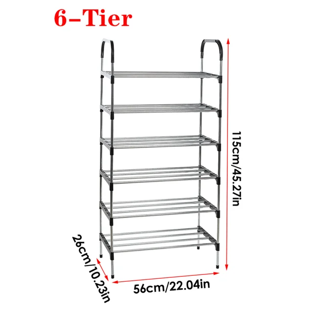 Lifeideas 6-Tier Galvanised Steel Shoe Rack