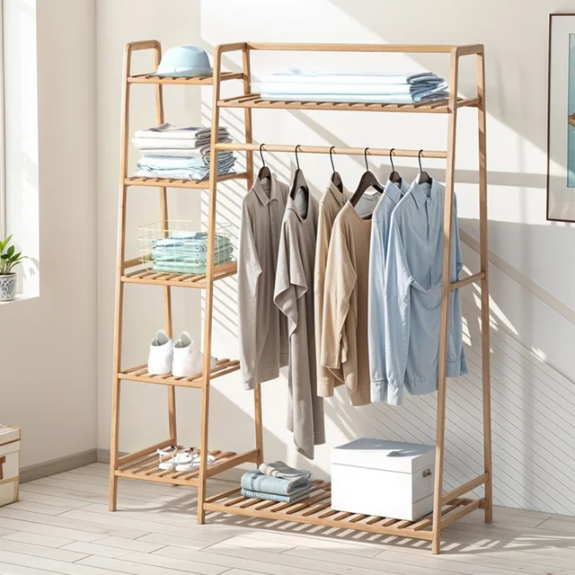 Lifeideas Bamboo Garment Clothes Rack