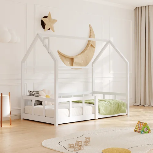 Kidkid White Wooden House Bed Frame - One Size Image 1