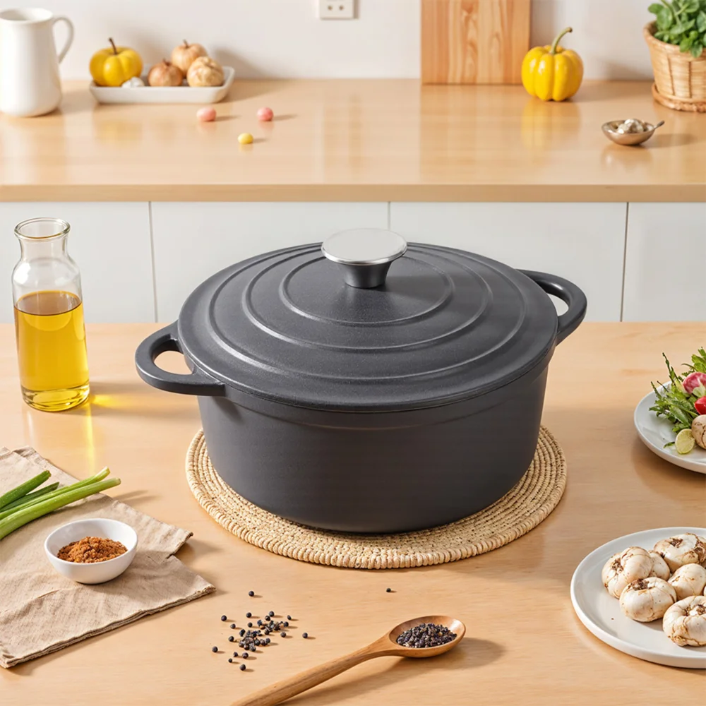 Lifeideas Enameled Cast Iron Dutch Oven Pot with Lid - M Image 1