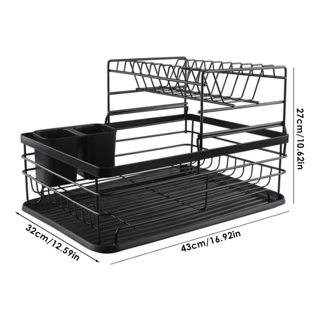 Lifeideas 2-Tier Metal Kitchen Dish Drainer Rack