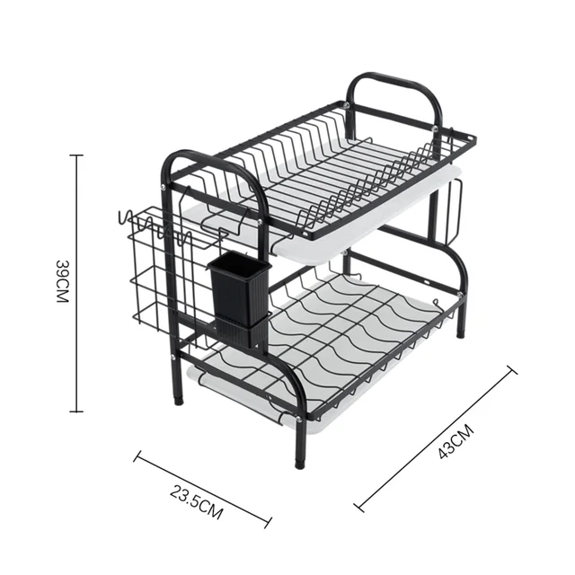 Lifeideas Steel Dish Drying Rack 2-Tier