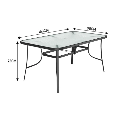 Breeins Tempered Glass Outdoor Coffee Table & Rattan Chairs Set - One Size Image 2