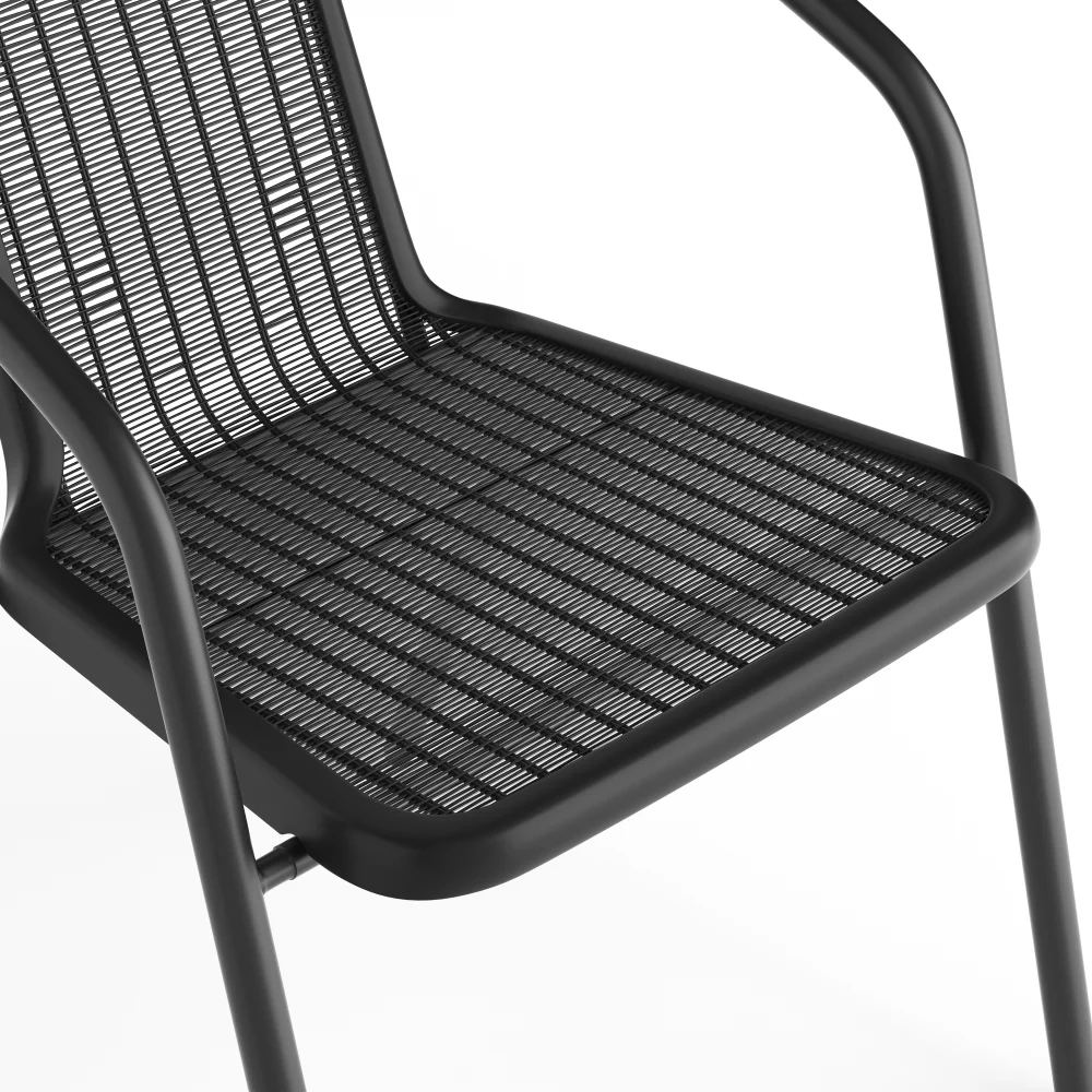 Breeins Tempered Glass Outdoor Coffee Table & Rattan Chairs Set - One Size Image 5