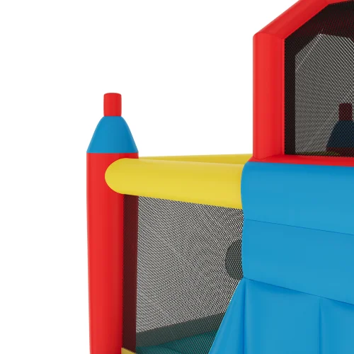 Kidkid Kids Inflatable Bouncy Castle with Double Slide & Basketball Hoop - One Size Image 6