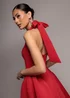 Goddiva Red Corset Fit & Flare Halter Neck Skater Mini Dress - 14 Image 3