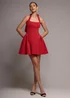 Goddiva Red Corset Fit & Flare Halter Neck Skater Mini Dress - 14 Image 1