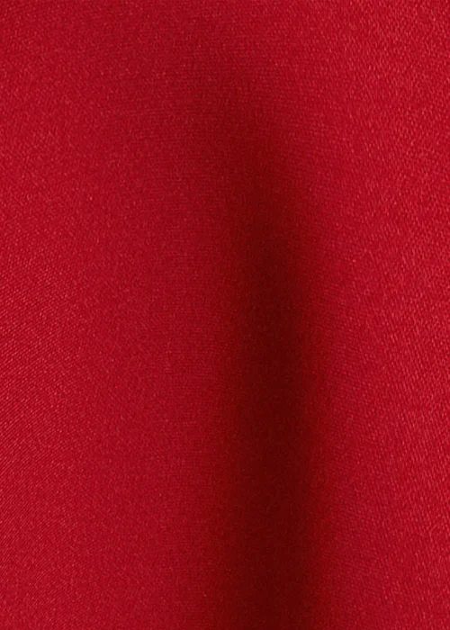 Goddiva Red Bardot Plunge Neck Bow Sleeve A Line Midi Dress - 10 Image 4