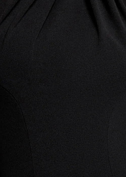 Goddiva Black Scuba & Velvet Satin Halterneck Midi Dress With Back Sash - 16 Image 3