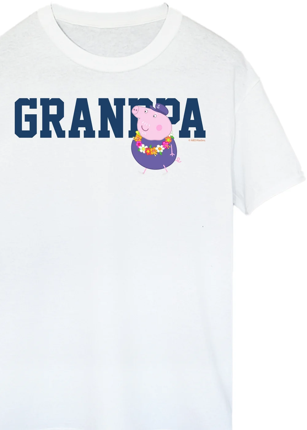 Spiral Galaxy Peppa Pig Grandpa Pig White Graphic T-Shirt - XL Image 2