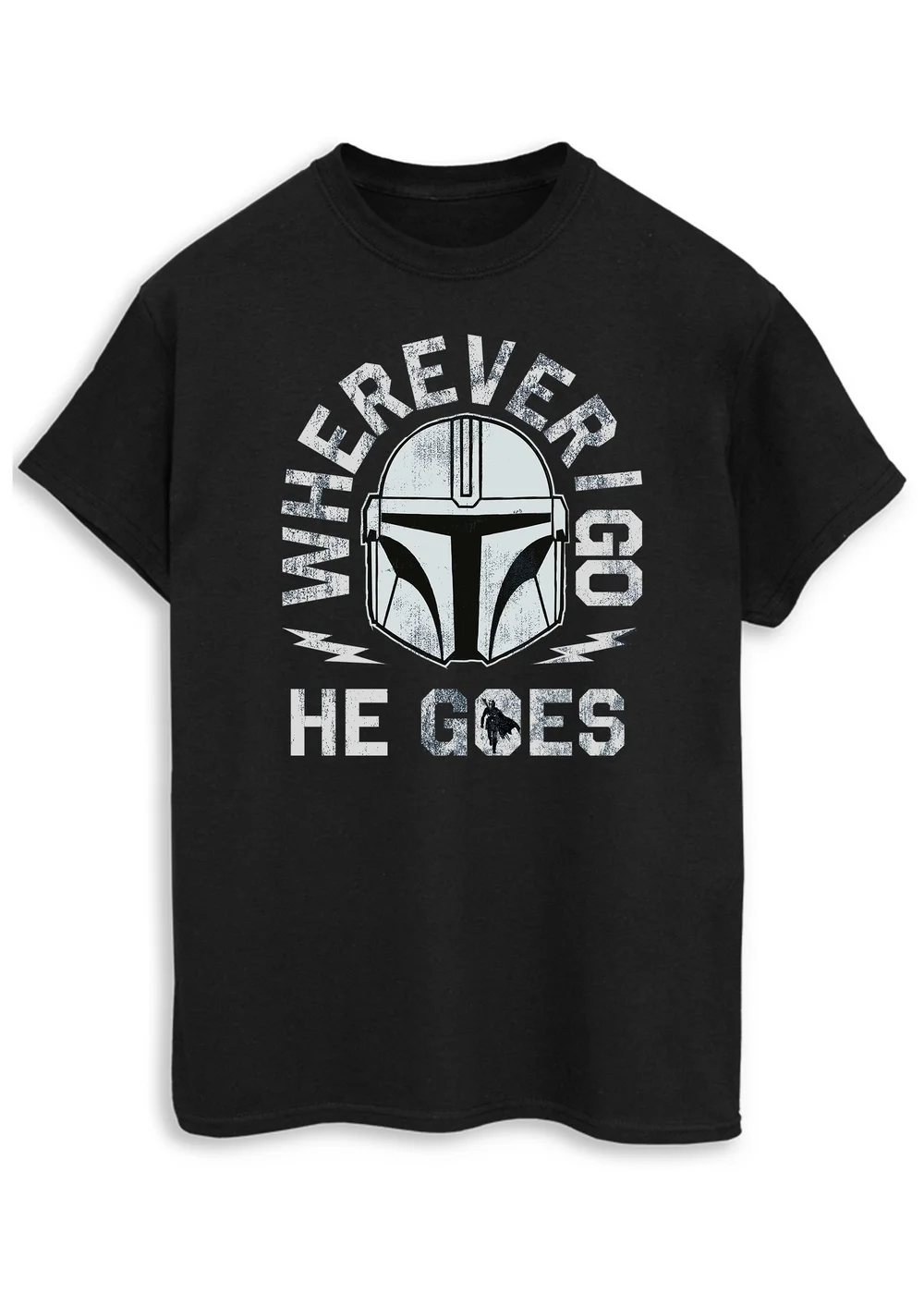 Spiral Galaxy Star Wars Mandalorian He Goes Black Graphic T-Shirt - 3XL Image 1