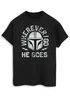 Spiral Galaxy Star Wars Mandalorian He Goes Black Graphic T-Shirt - 3XL Image 1