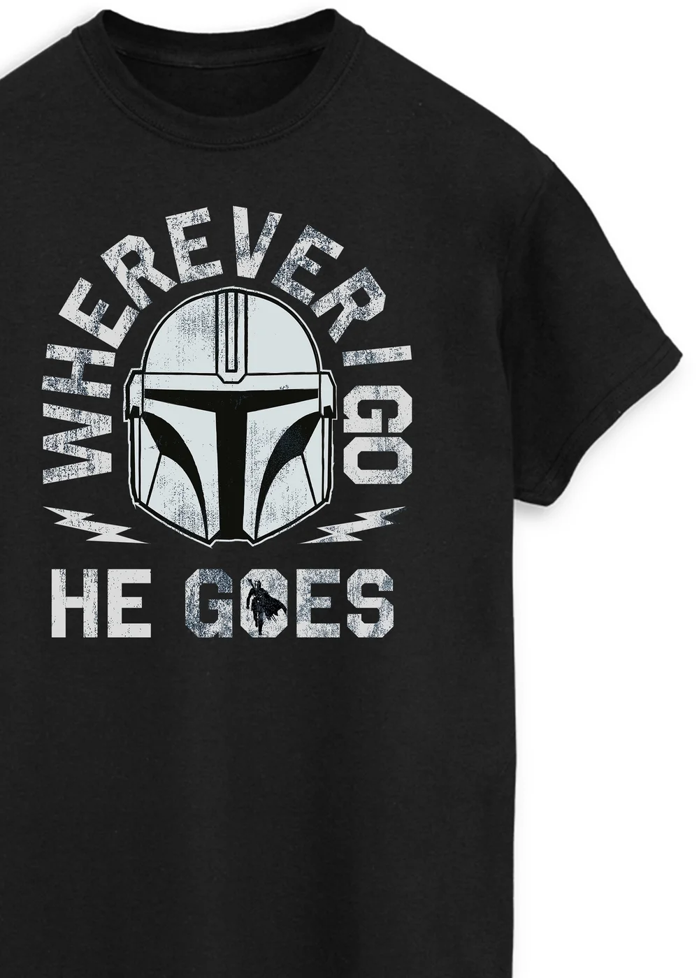 Spiral Galaxy Star Wars Mandalorian He Goes Black Graphic T-Shirt - 3XL Image 2