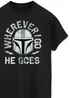 Spiral Galaxy Star Wars Mandalorian He Goes Black Graphic T-Shirt - 3XL Image 2
