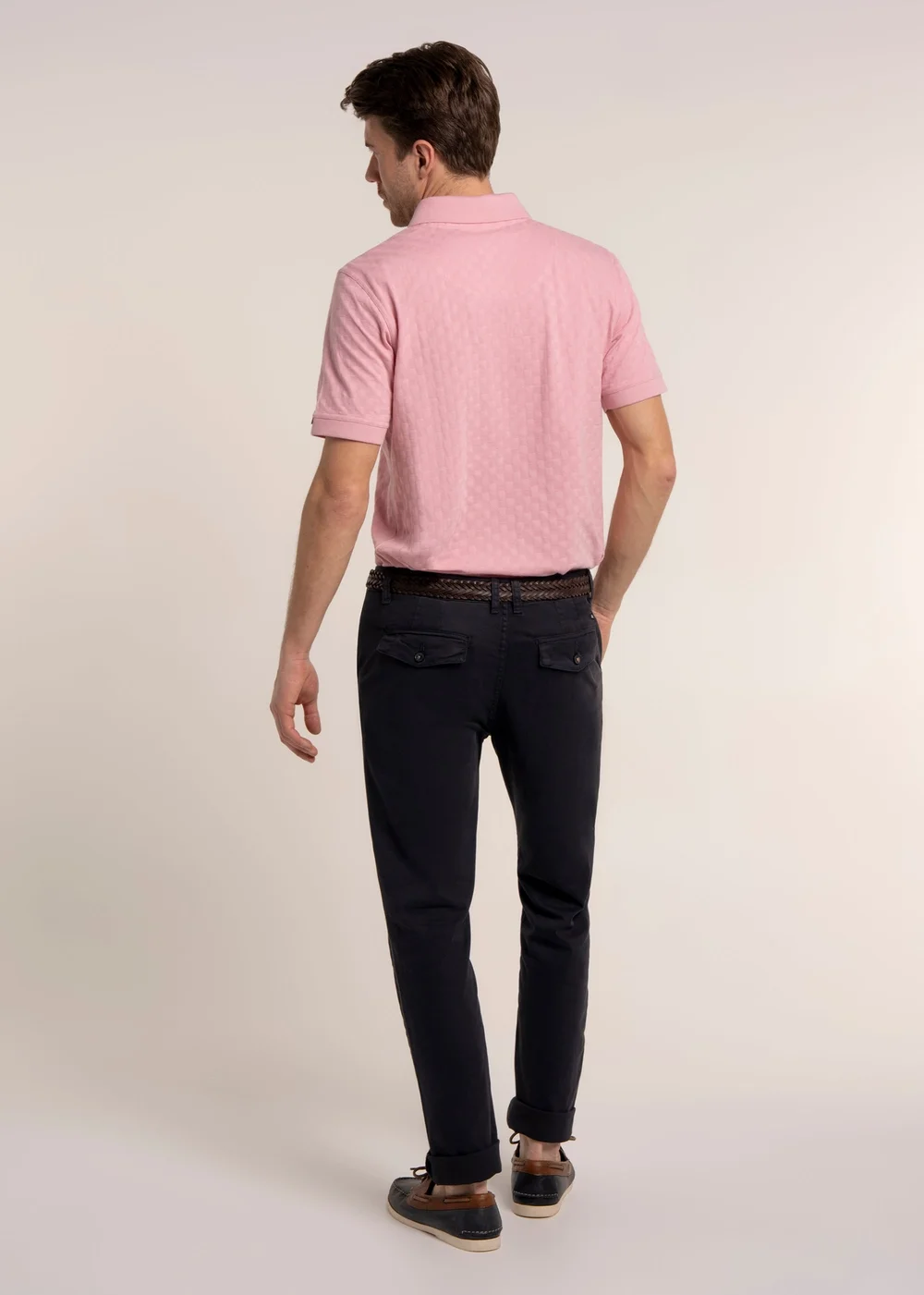 Brakeburn Pink Scampton Jacquard Polo - 2XL Image 2