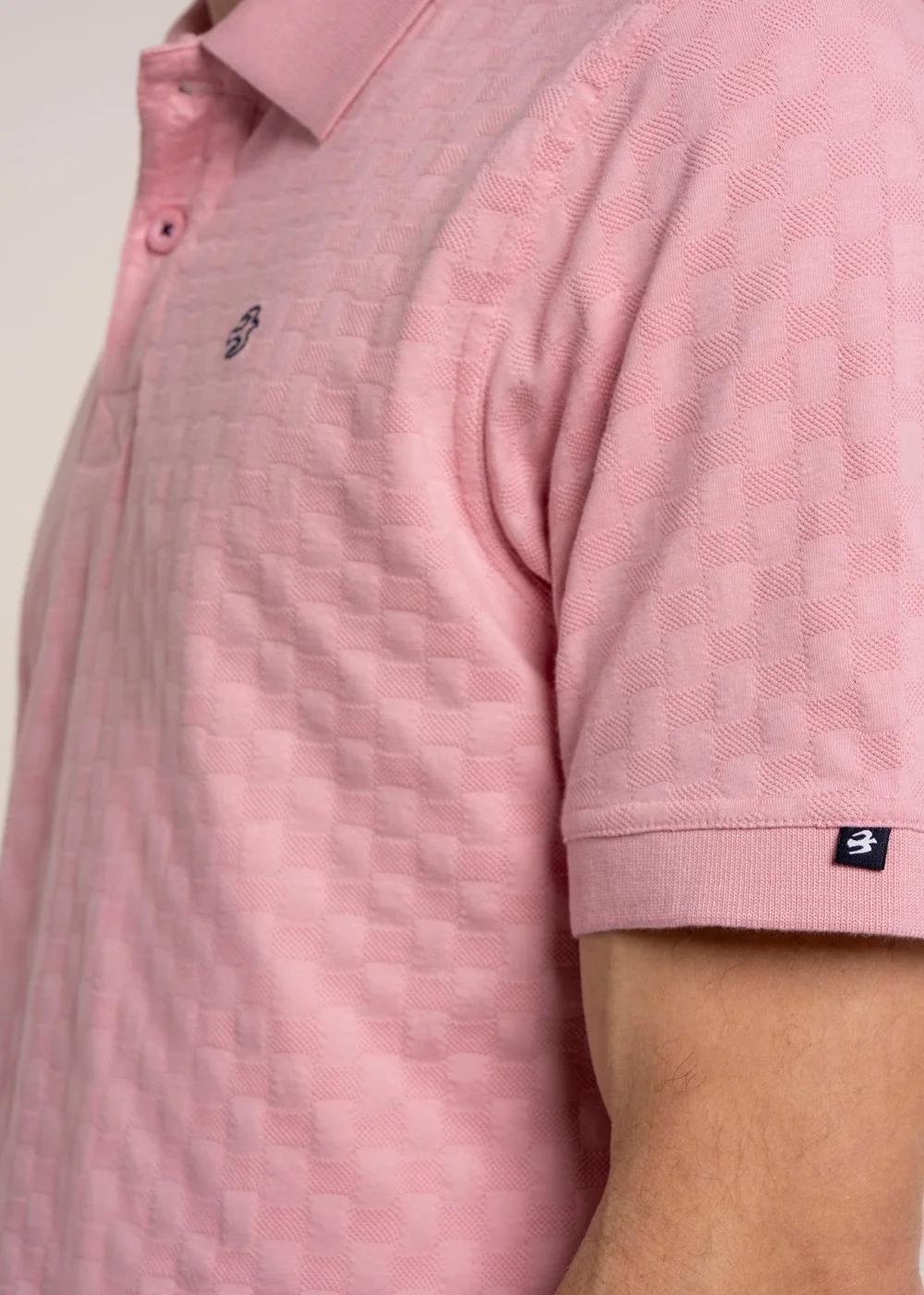 Brakeburn Pink Scampton Jacquard Polo - 2XL Image 5