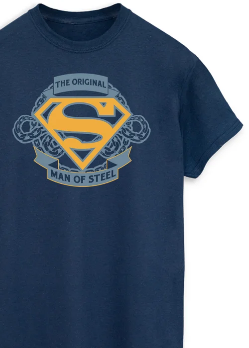 Spiral Galaxy DC Comics Superman Dad Of Steel Navy Blue Graphic T-Shirt - 5XL Image 2