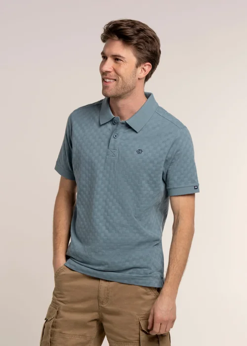 Brakeburn Blue Saxilby Jacquard Polo - S Image 1