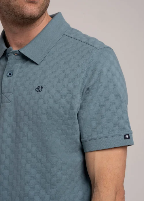 Brakeburn Blue Saxilby Jacquard Polo - S Image 3