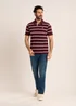 Brakeburn Burgundy Seaham Stripe Pique Polo - XL Image 1