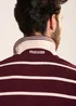 Brakeburn Burgundy Seaham Stripe Pique Polo - XL Image 5