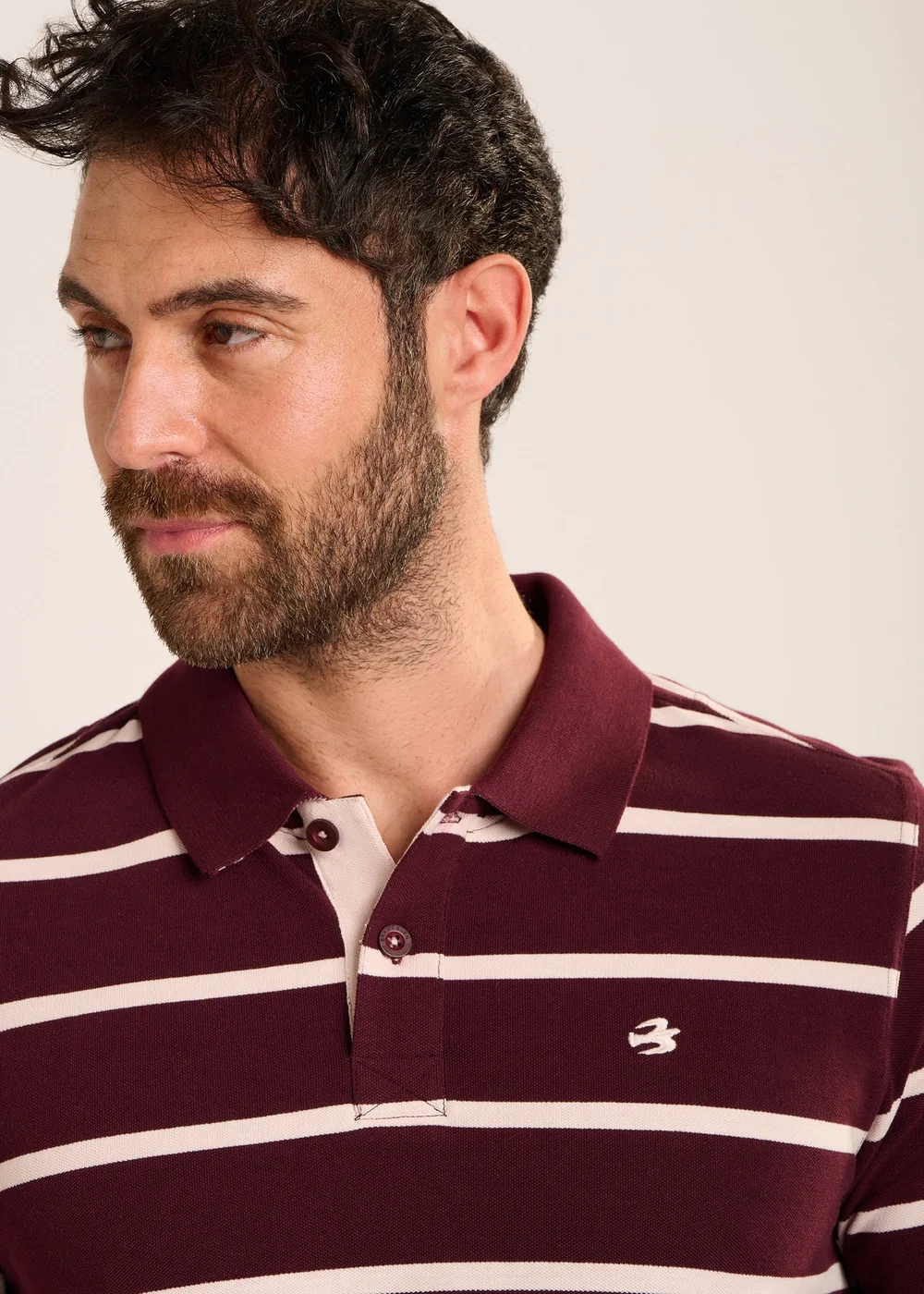 Brakeburn Burgundy Seaham Stripe Pique Polo - XL Image 3