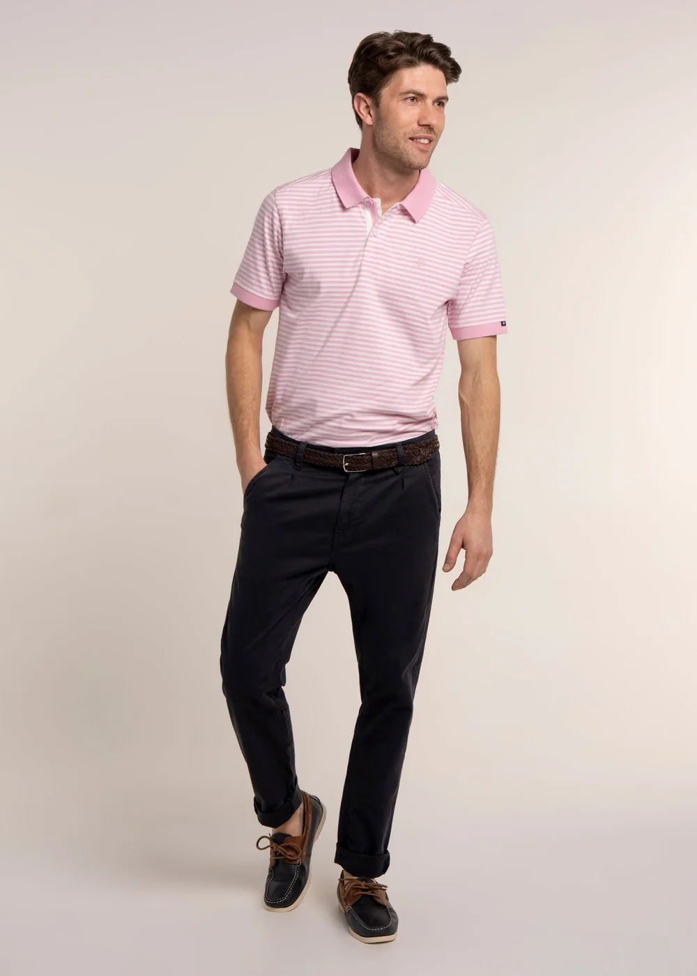 Brakeburn Pink Salehurst Stripe Jersey Polo - L Image 4