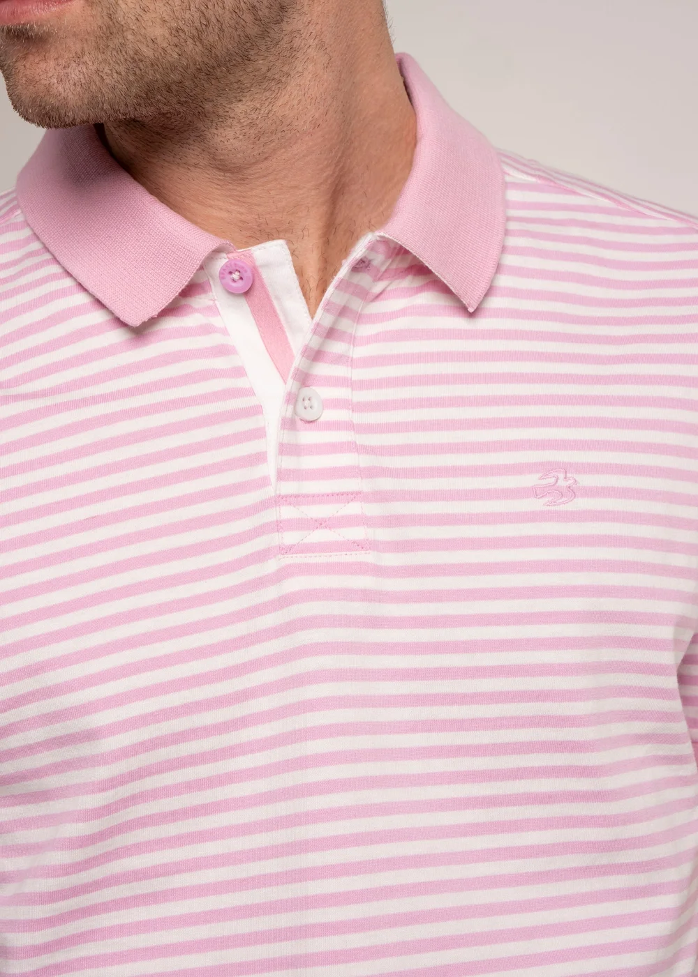 Brakeburn Pink Salehurst Stripe Jersey Polo - L Image 5