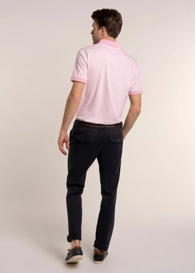 Brakeburn Pink Salehurst Stripe Jersey Polo